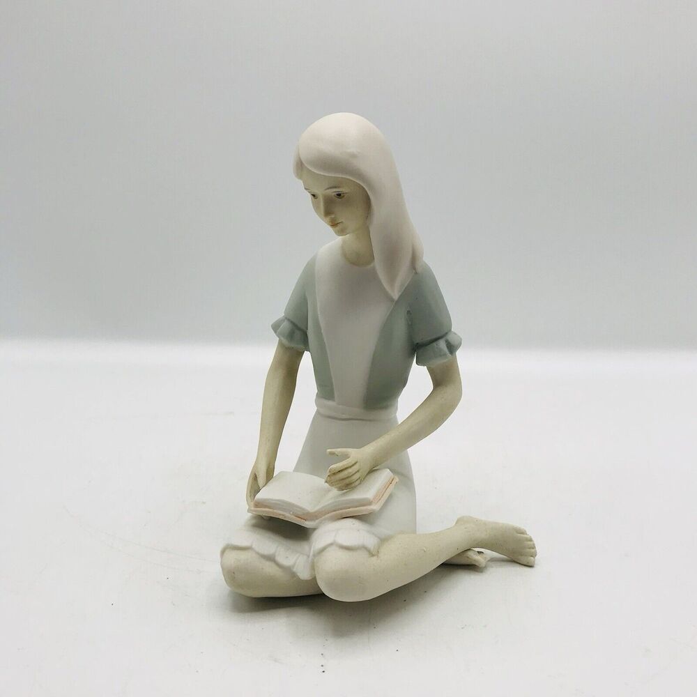 Vintage Napcoware Barefoot Girl Holding Book Figurine 5.5 Inches Tall Classic
